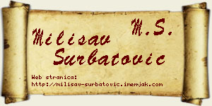 Milisav Šurbatović vizit kartica